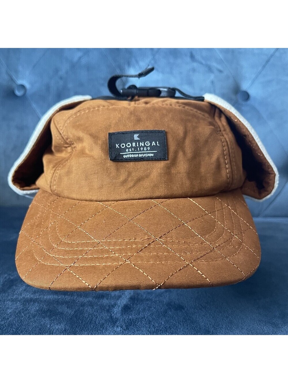 New Kooringal Australia Cap Hat Ear Flaps Jindabyne Rust Fleece Pocket 59cm $40